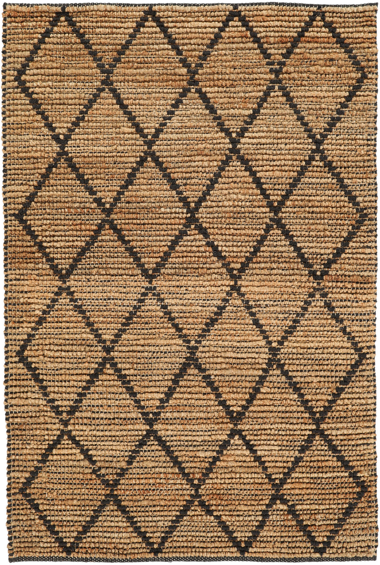 RugVista Serena Jute Alfombra - Beige / Negro 120x180