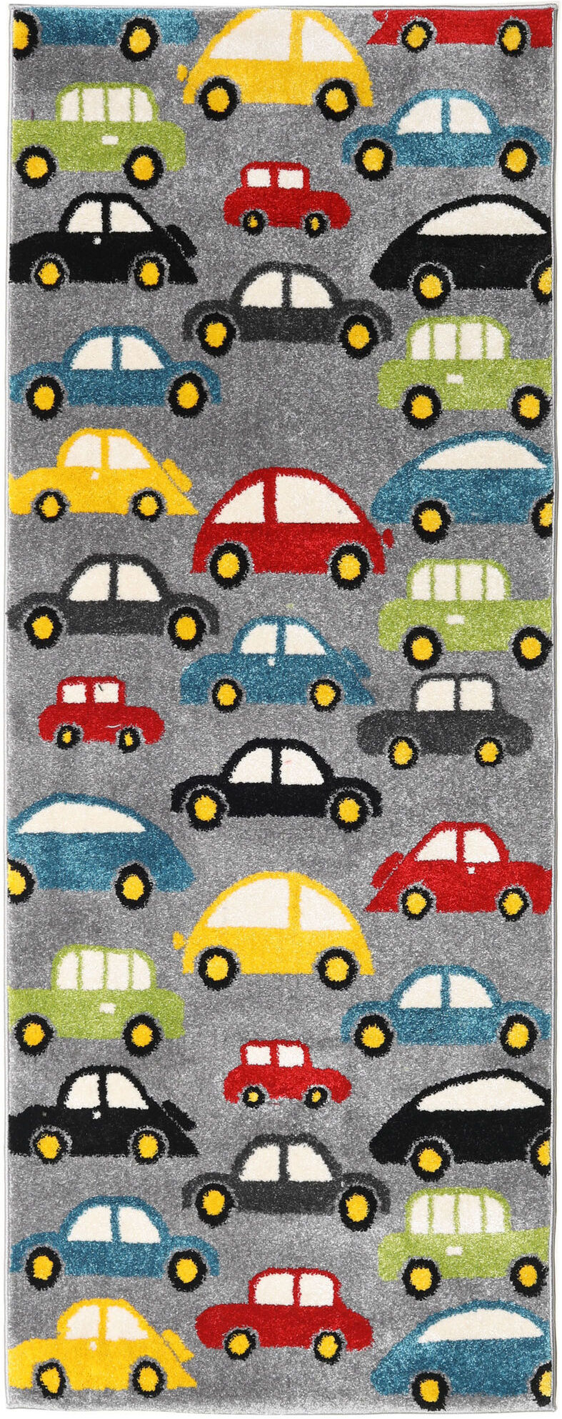 RugVista Cars Alfombra - Gris / Multicolor 80x200