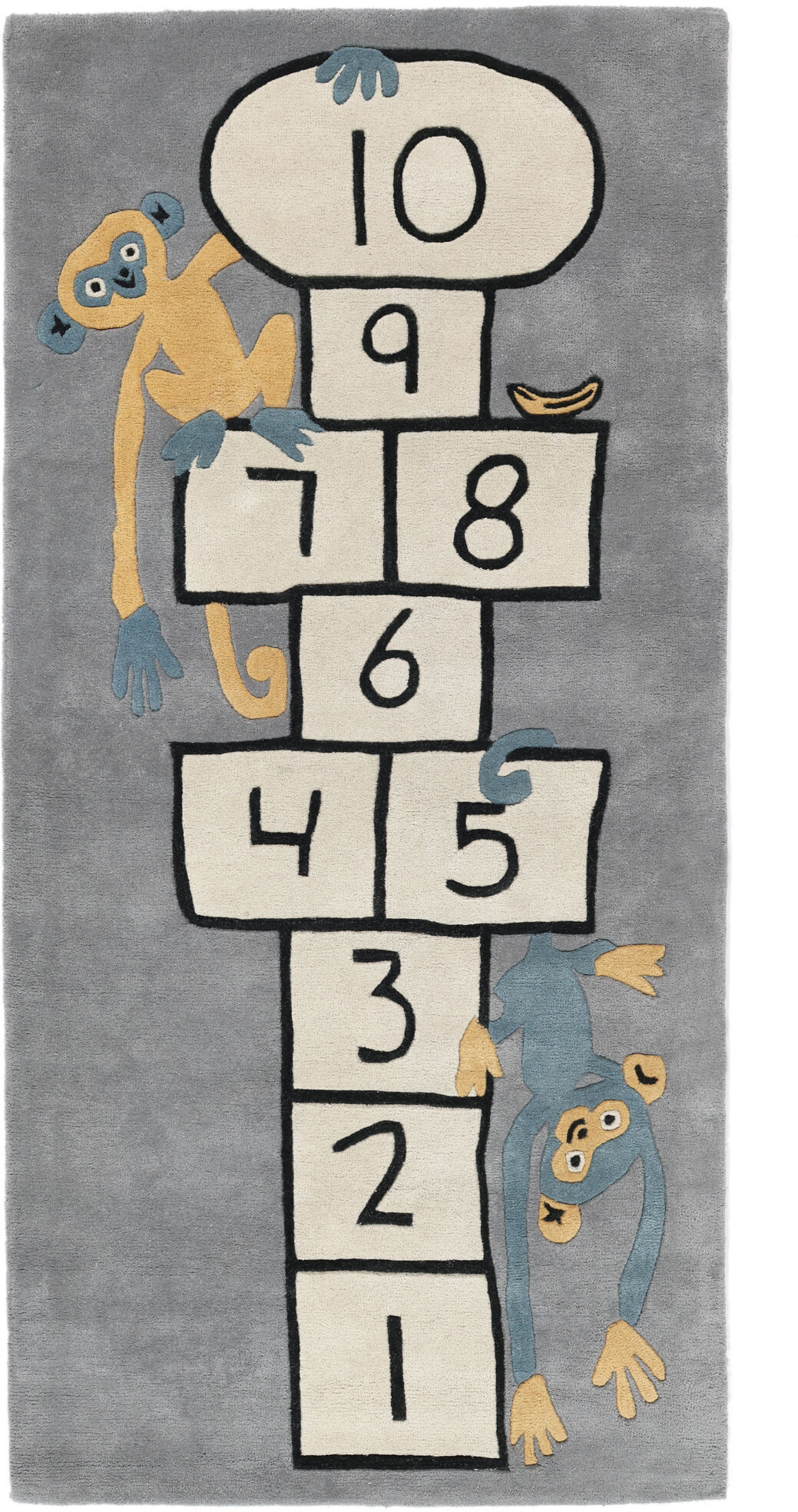 RugVista Hopscotch Alfombra - Gris / Amarillo 80x180