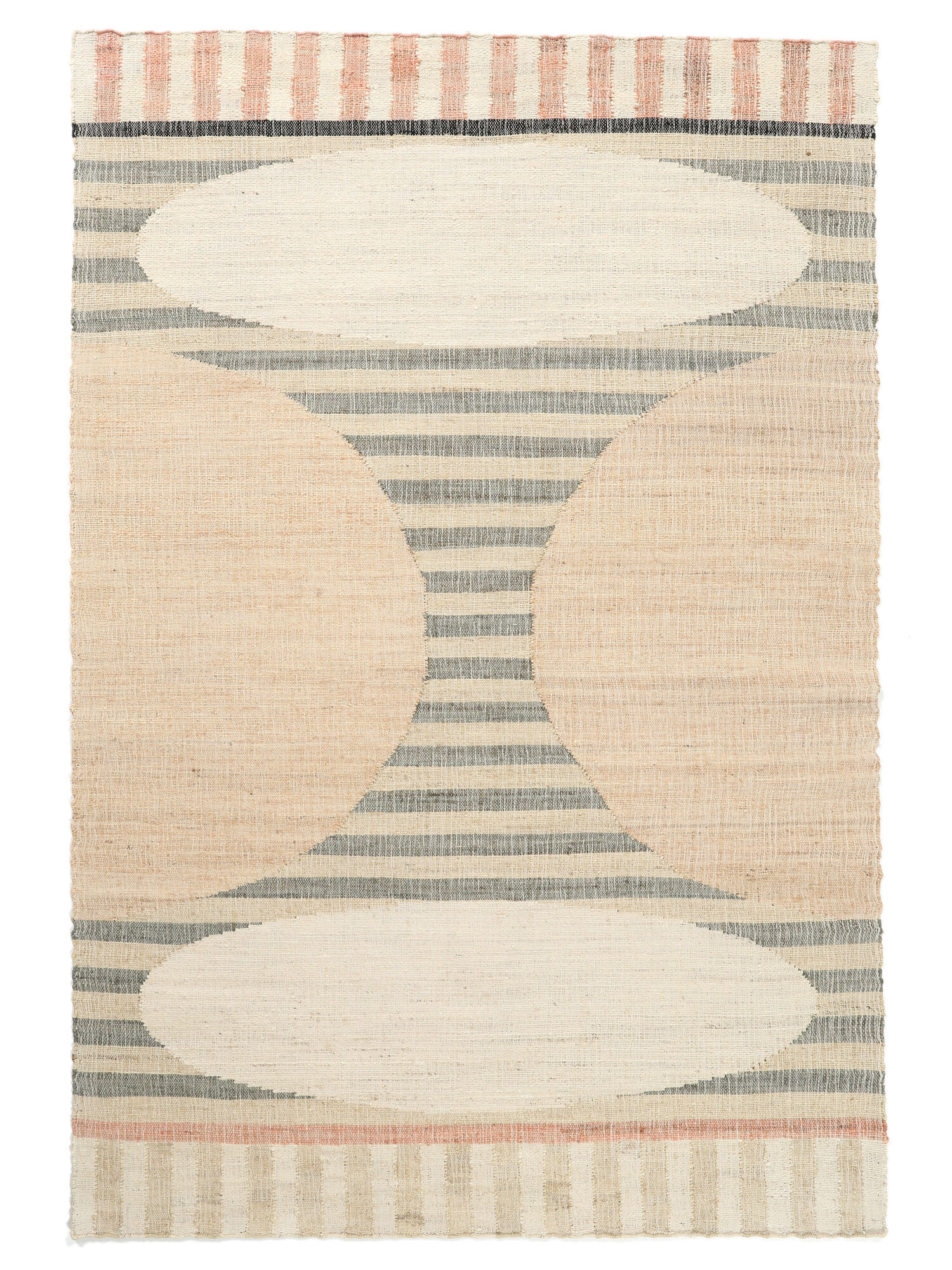 RugVista Time Jute Alfombra - Beige / Rojo coral 160x230