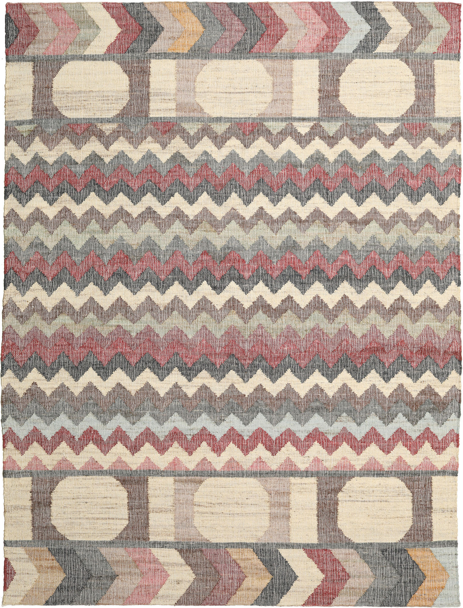 RugVista Arrows Jute Alfombra - Beige / Multicolor 200x300