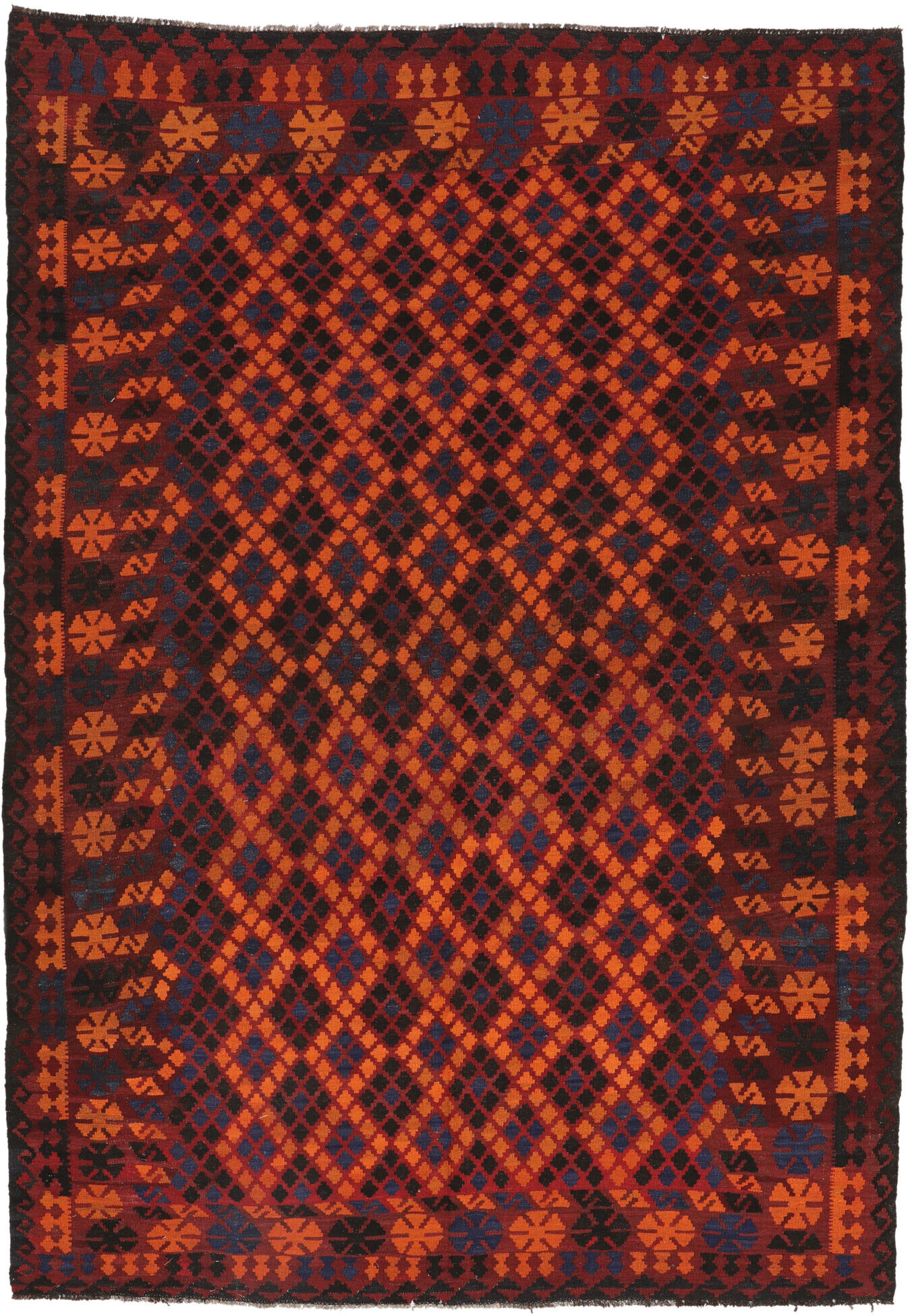 Anudada a mano . Origen: Afghanistan Kilim Maimane Alfombra 206x295