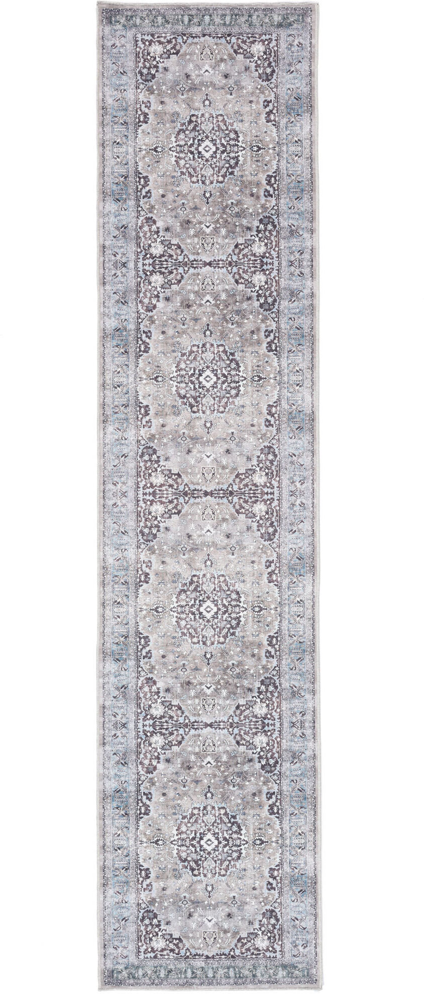 RugVista Gina Oriental Alfombra - Gris / Beige 80x350