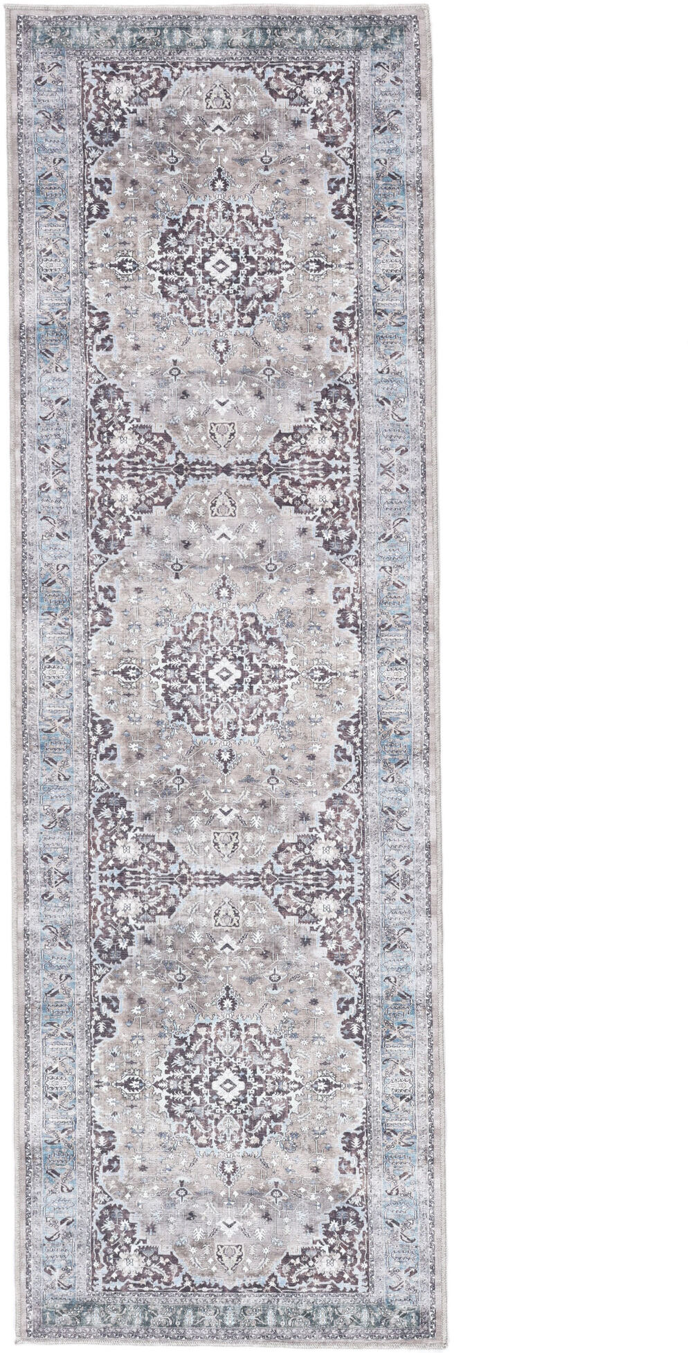 RugVista Gina Oriental Alfombra - Gris / Beige 80x250