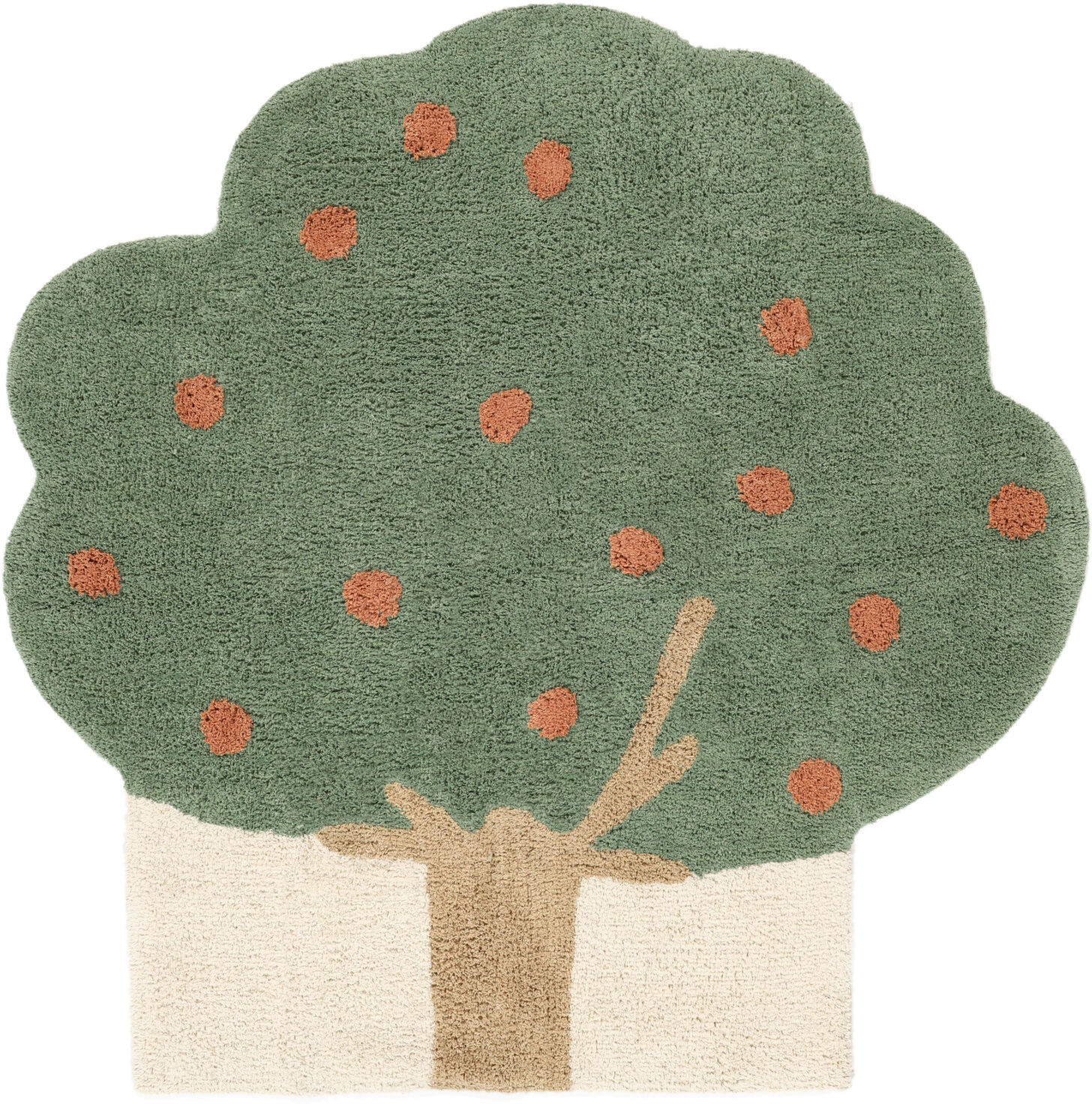 RugVista Apple tree Alfombra - Verde / Terracota 150x150