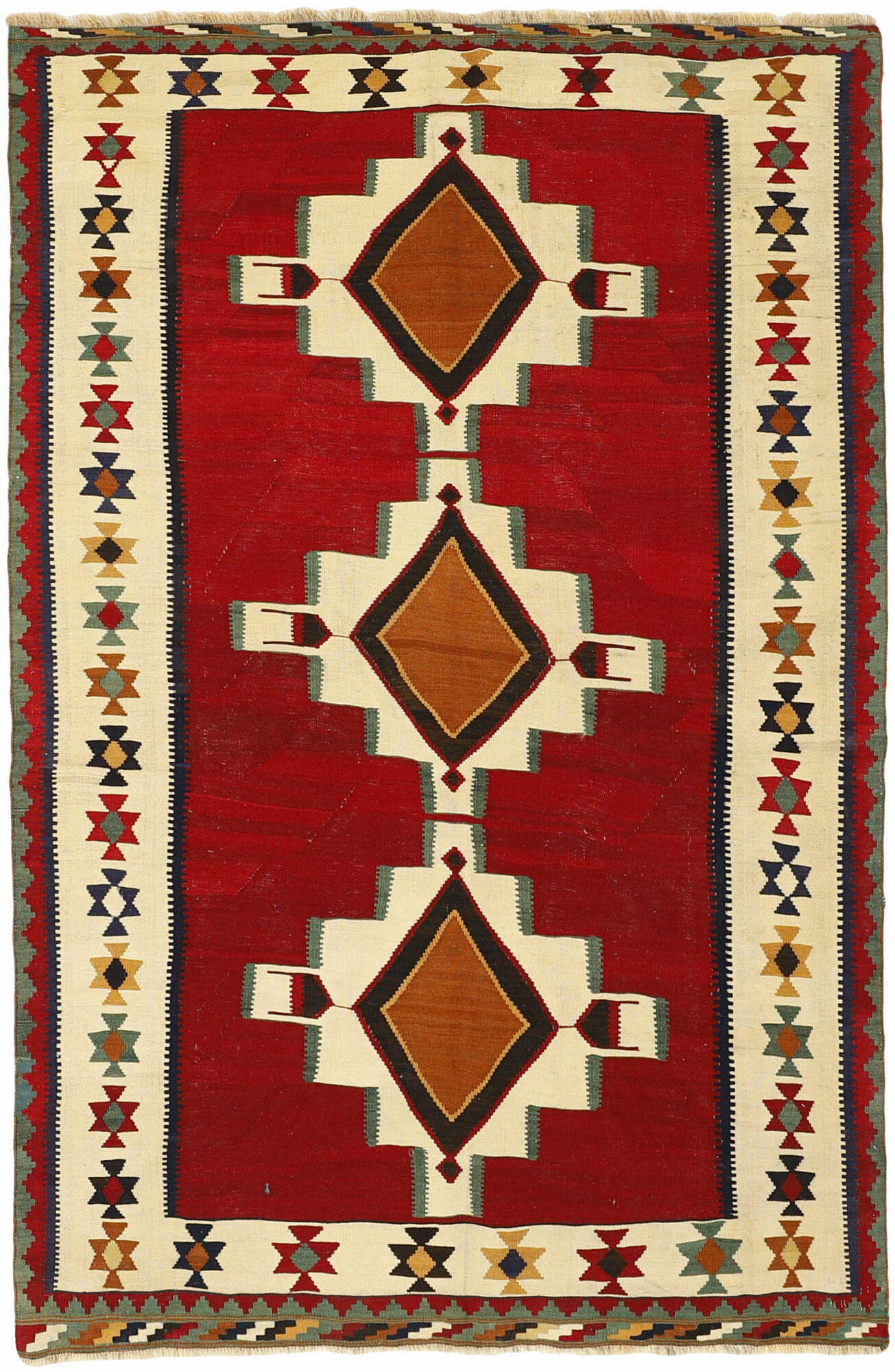 Anudada a mano . Origen: Persia / Iran Kilim Vintage Alfombra 148x238