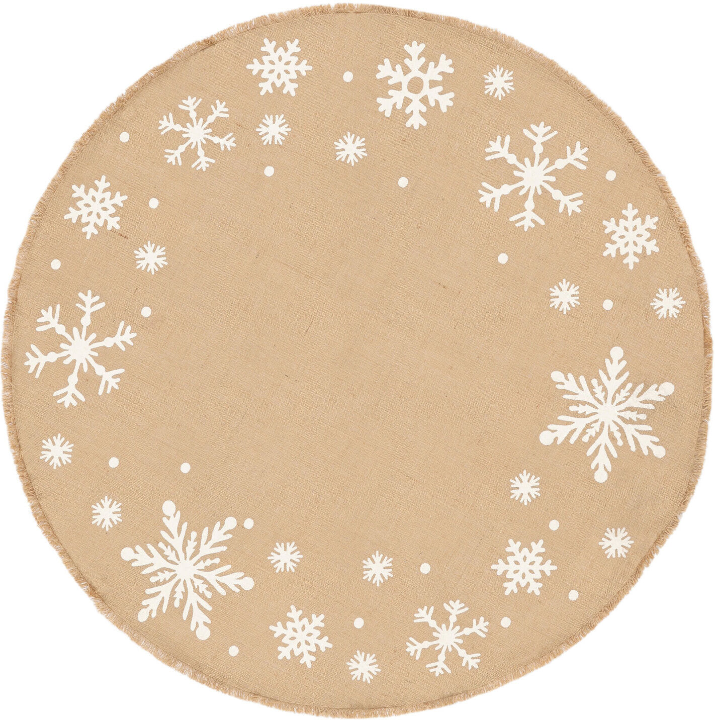 RugVista Snowflakes Alfombra - Beige / Blanco  Ø 120