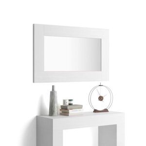 Mobili Fiver Espejo de pared rectangular Evolution, 118 x 73 cm, color Fresno Blanco