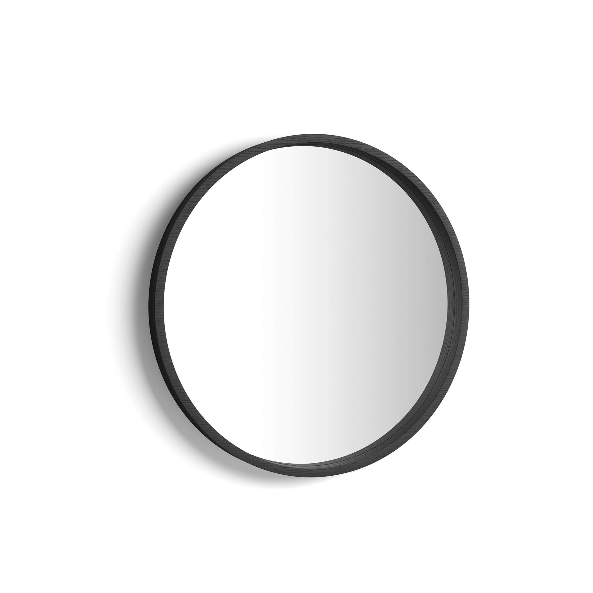 Mobili Fiver Espejo redondo Olivia, diámetro 64 cm, color Madera negra