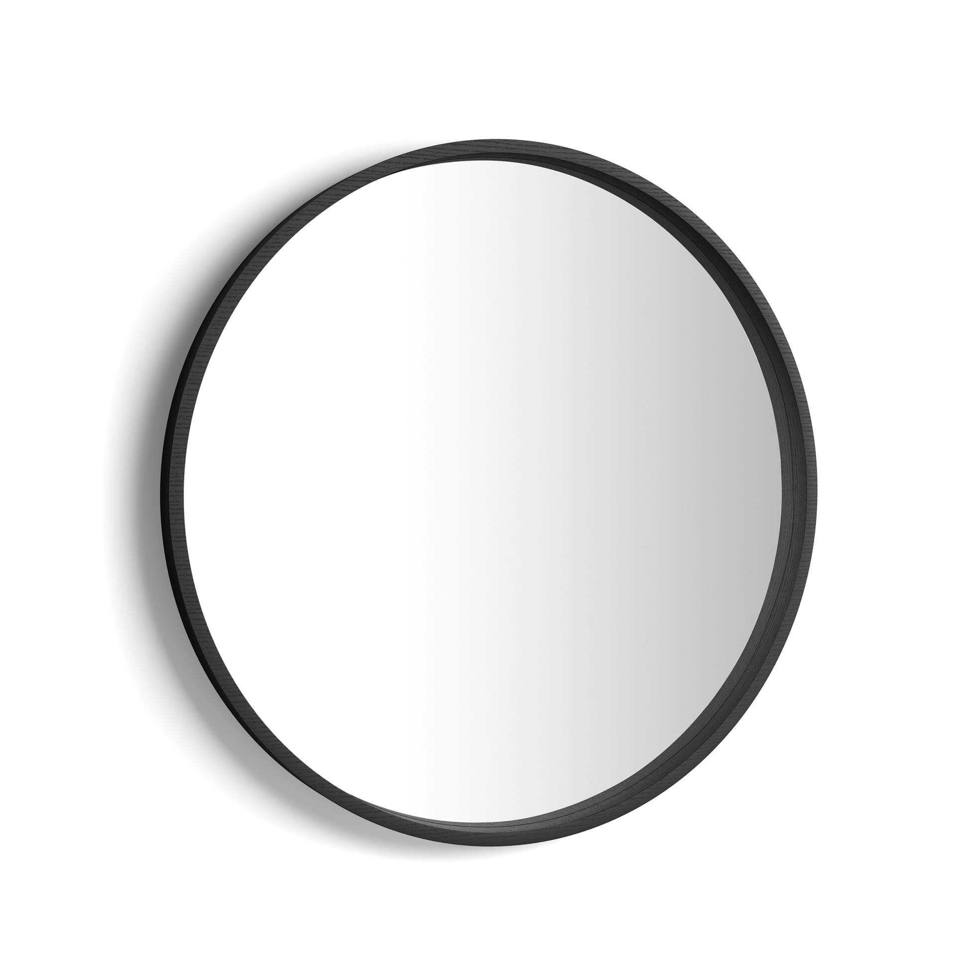 Mobili Fiver Espejo redondo Olivia, diámetro 82 cm, color Madera negra