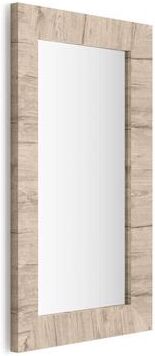 Mobili Fiver Espejo de pared rectangular, color encina, modelo Giuditta 110x65