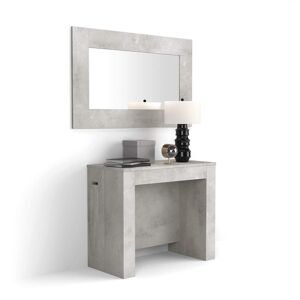 Mobili Fiver Mesa consola extensible Easy, con porta extensiones, 45(305)x 90 cm, color Cemento gris