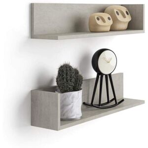 Mobili Fiver Par de estantes Luxury de MDF, color Cemento gris