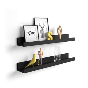 Mobili Fiver Par de estantes para cuadros First, 80 cm, color Madera negra