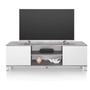 Mobili Fiver Mueble de TV Rachele, color Cemento gris - Fresno blanco