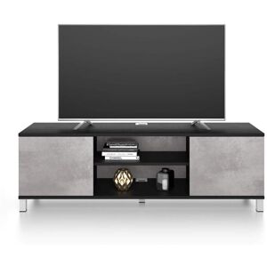 Mobili Fiver Mueble de TV Rachele, color Madera negra - Cemento gris