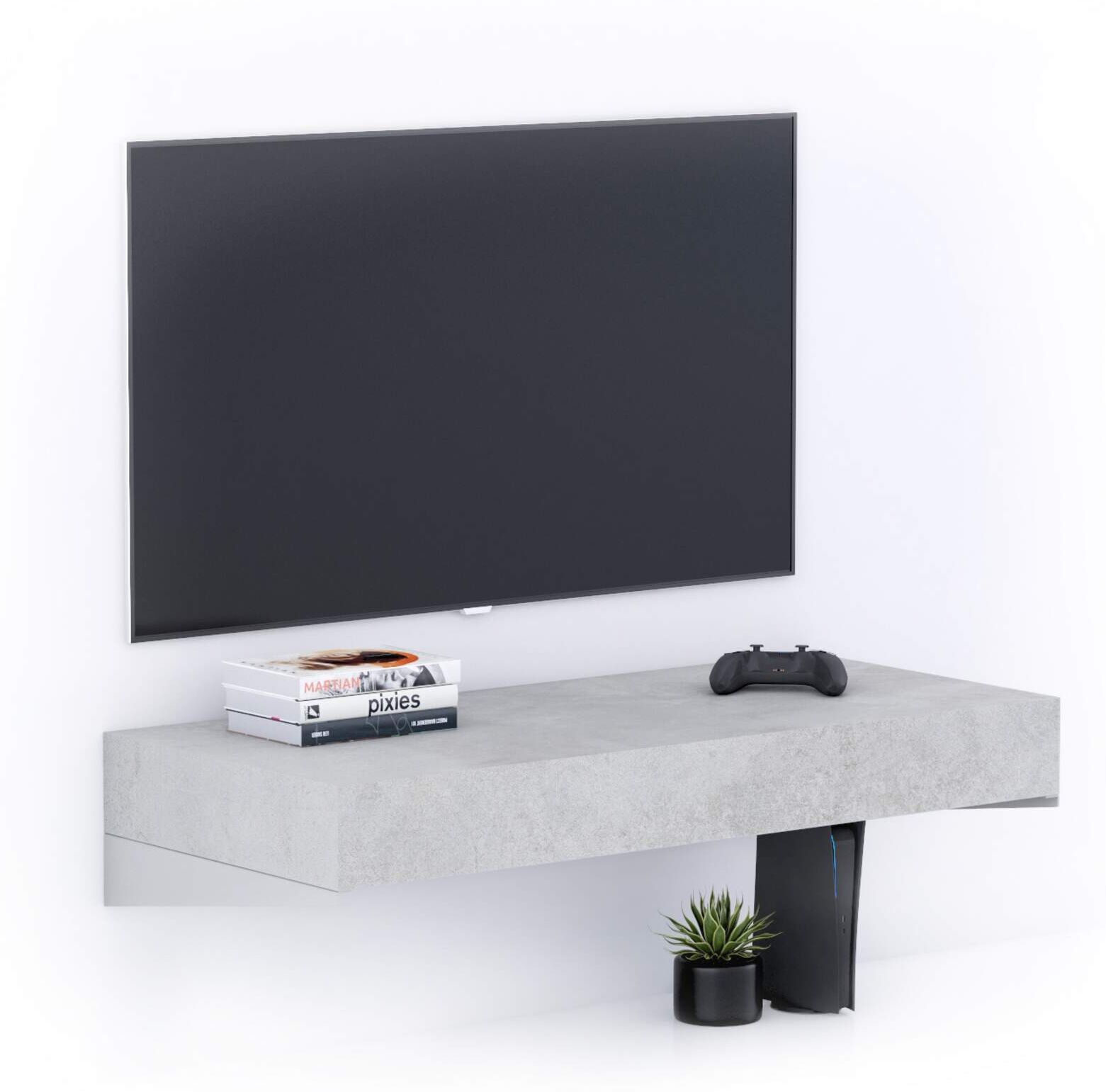 Mobili Fiver Mueble Tv Suspendido Evolution 90x40, Cemento Gris