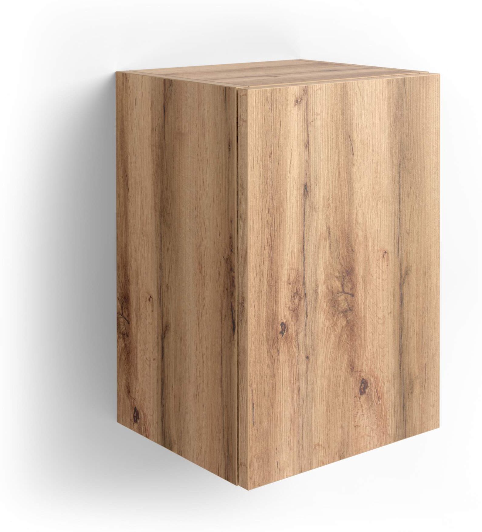 Mobili Fiver Estante de pared en forma de cubo con puerta Iacopo, color Madera rústica