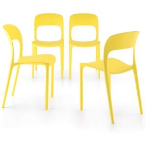 Mobili Fiver Sillas Amanda, set de 4, en amarillo