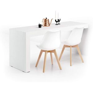 Mobili Fiver Escritorio Evolution 180x60, Fresno Blanco con Una Pierna