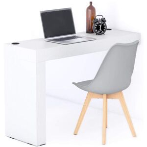 Mobili Fiver Escritorio Evolution 120x40, fresno blanco con una pata y cargador inalámbrico