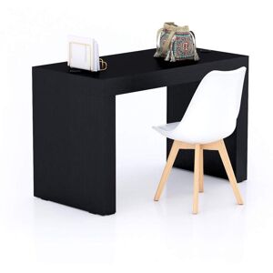 Mobili Fiver Escritorio Evolution 120x60, Madera Negra con dos patas y cargador inalámbrico