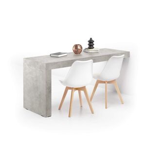 Mobili Fiver Escritorio Evolution 180x60, Cemento Gris con Una Pierna