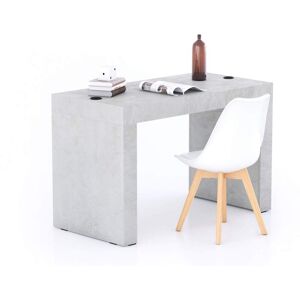 Mobili Fiver Escritorio Evolution 120x60, Cemento Gris con dos patas y cargador inalámbrico