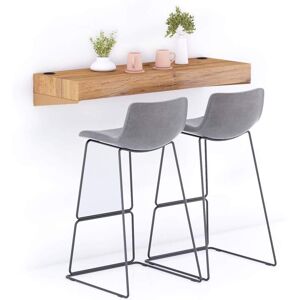 Mobili Fiver Barra de Bar Evolution 120x40, Madera Rustica con cargador inalámbrico