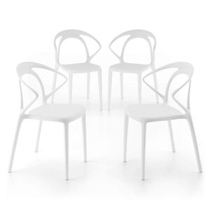 Mobili Fiver Sillas Olivia, set de 4, blanco