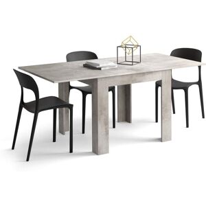 Mobili Fiver Mesa cuadrada extensible Eldorado, 90x(180)x90 cm, color Cemento gris