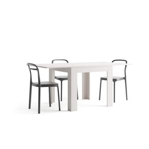 Mobili Fiver Mesa cuadrada extensible Eldorado, 90x(180)x90 cm, color Fresno blanco