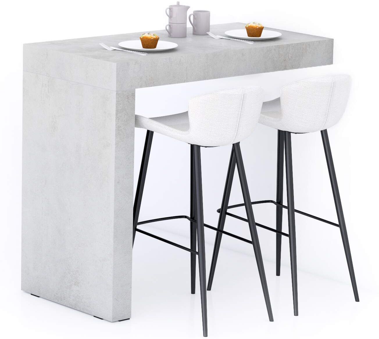 Mobili Fiver Península de Cocina Evolution 120x60, Cemento Gris