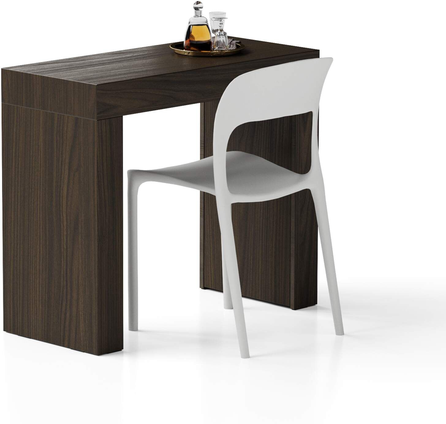 Mobili Fiver Mesa de comedor Evolution 90x40, nogal americano con dos patas