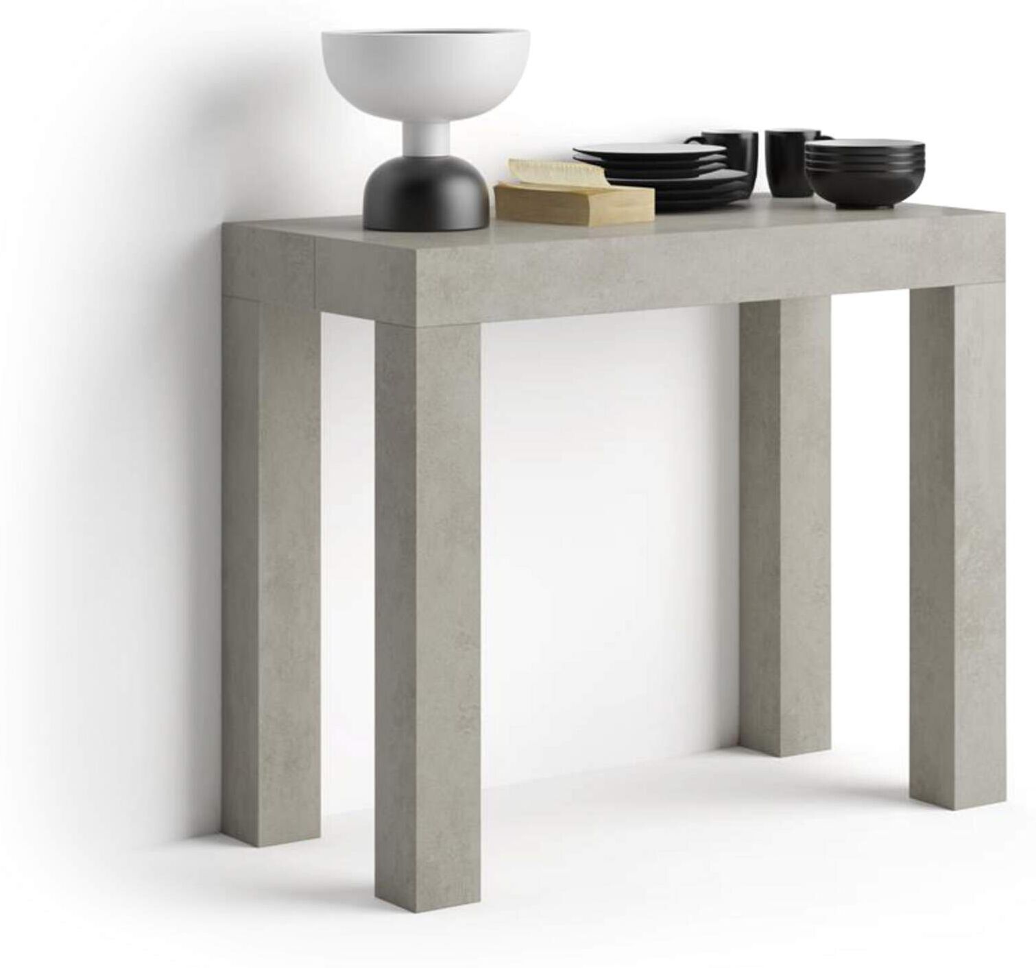 Mobili Fiver Mesa consola extensible First, 45(305)x90 cm, color Cemento gris