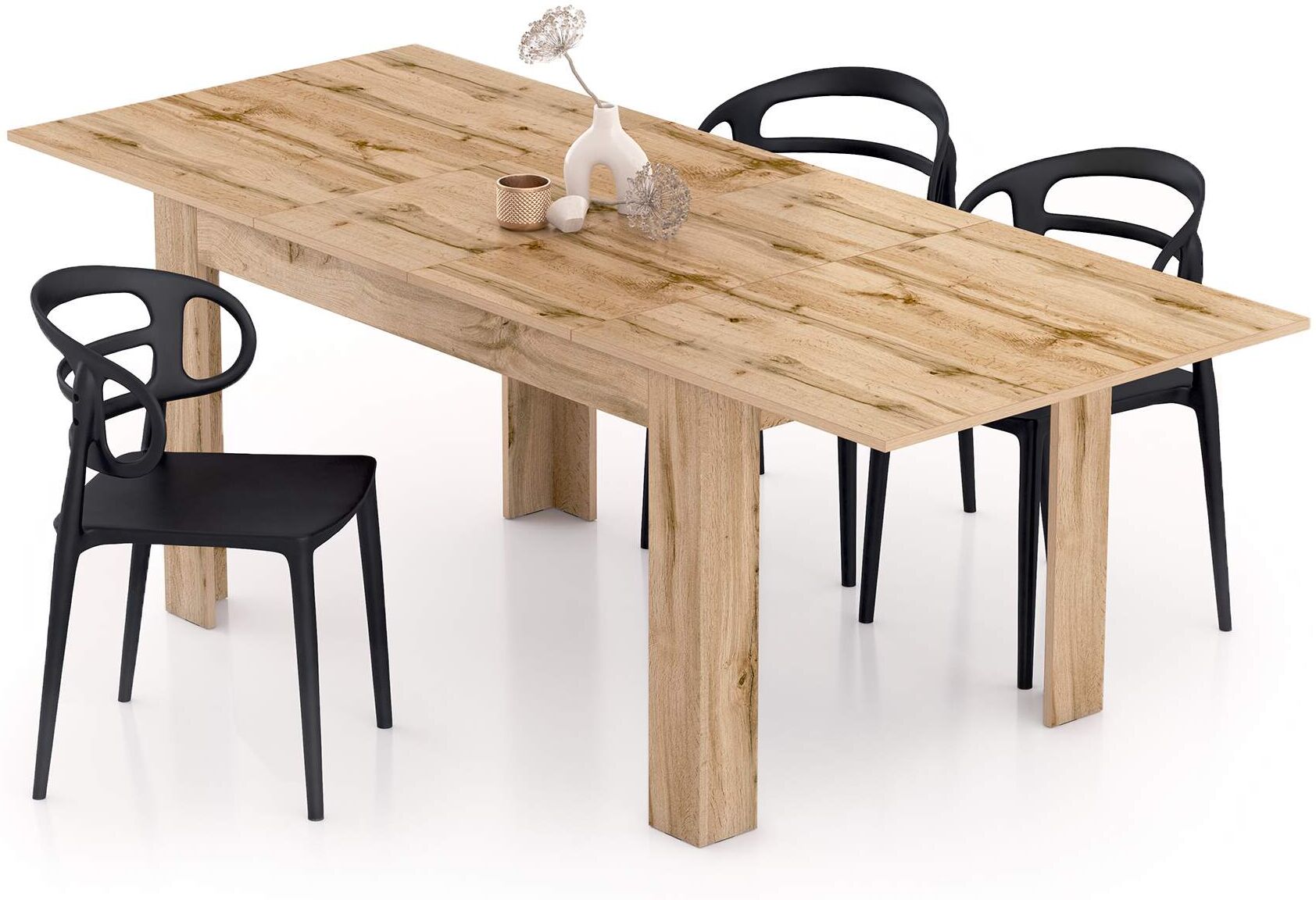 Mobili Fiver Mesa de cocina extensible Easy, 140(220)x90 cm, color Madera Rustica