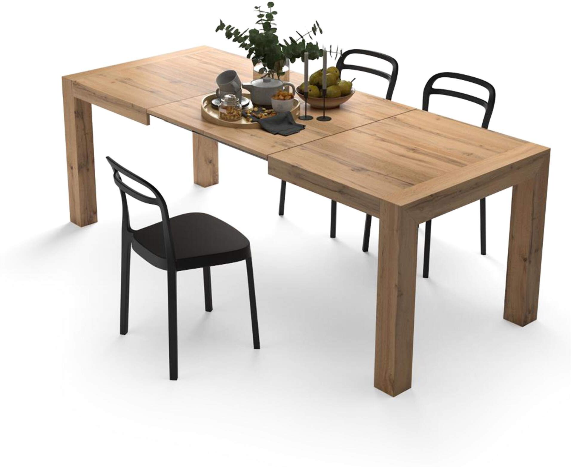 Mobili Fiver Mesa de cocina Iacopo, 140(220)x90 cm, color Madera rústica