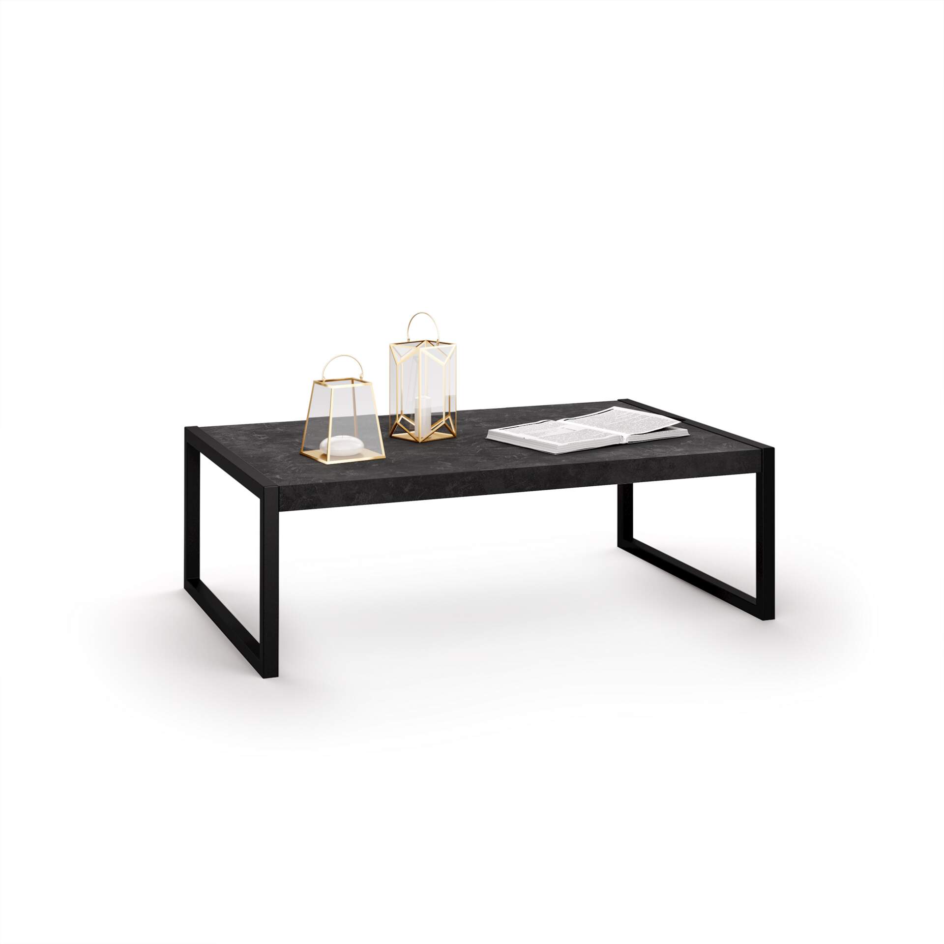 Mobili Fiver Mesa de centro Luxury, color Cemento negro