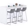 Mobili Fiver Península de Cocina Evolution 180x60, Fresno Blanco