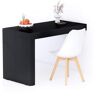 Mobili Fiver Mesa de comedor Evolution 120x60, Madera Negra con Una Pierna