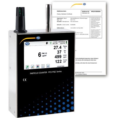 PCE Instruments Contador de partículas PCE-PQC 35EU incl. certificado de calibración PCE Instruments Contador de partículas PCE-PQC 35EU incl. certificado de calibración
