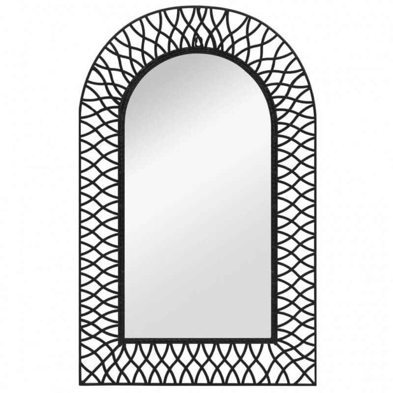 VidaXL Espejo de jardín con marco antiguo negro VidaXL