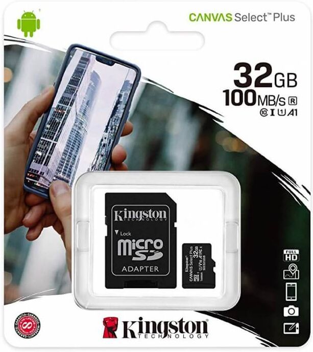 Kingston CANVAS SELECT PLUS MICROSDHC 32GB CLASS10 UHS-I A1 100MB/S