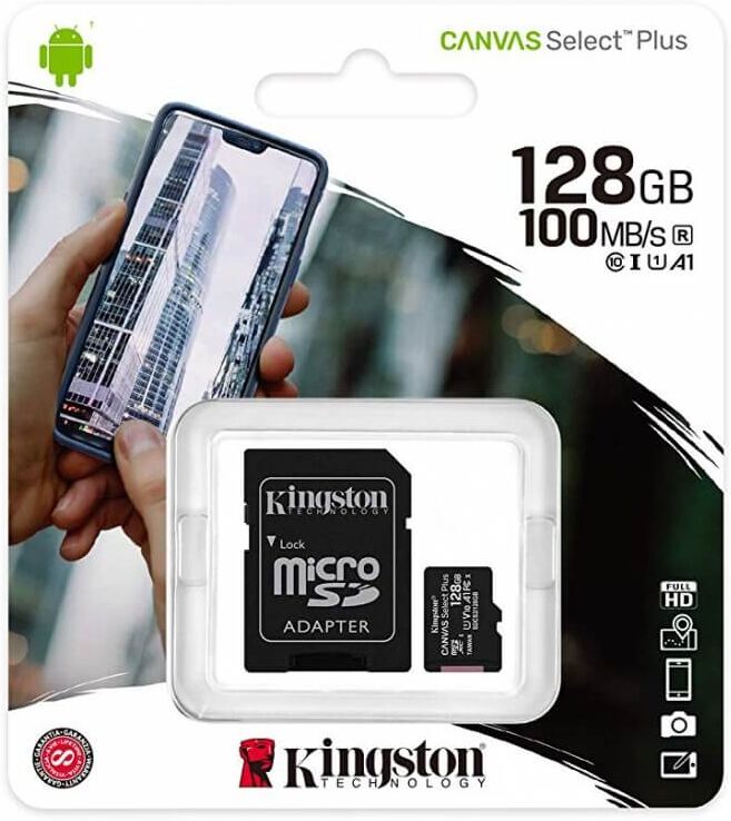 Kingston CANVAS SELECT PLUS MICROSDXC 128GB CLASS10 UHS-I A1 100MB/S