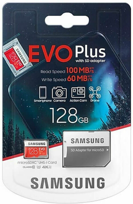 Samsung EVO PLUS (2020) MICROSDXC 128GB C10 UHS-I U3 100MB/S Samsung EVO PLUS (2020) MICROSDXC 128GB C10 UHS-I U3 100MB/S