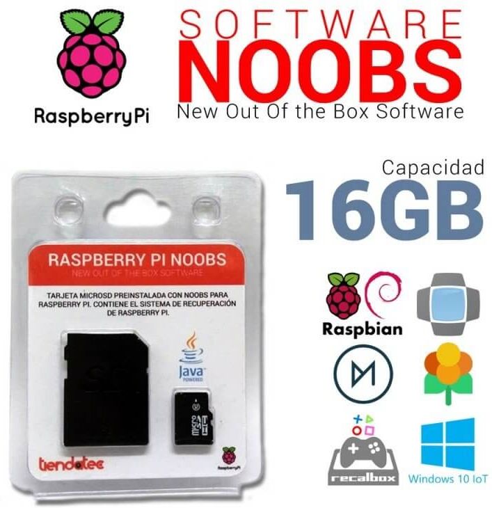 Raspberry Pi SOFTWARE NOOBS PREINSTALADO EN MICROSD 16GB PARA RASPBERRY PI Raspberry Pi SOFTWARE NOOBS PREINSTALADO EN MICROSD 16GB PARA RASPBERRY PI