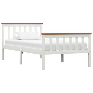 vidaXL estructura de cama de madera maciza de pino blanca 90x200 cm Camas y accesorios Mobiliario