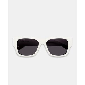 Balenciaga Gafas de sol unisex rectangulares de acetato en blanco.