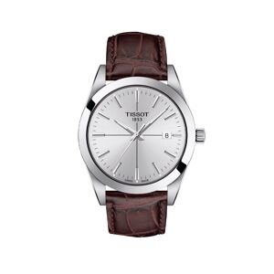 Tissot Reloj de hombre colección Gentleman de piel color marrón.