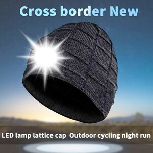 Geekbuying Gorro de punto con lámpara LED Iluminación cálida de otoño e invierno para ciclismo de carrera nocturna al aire libre